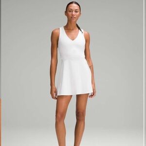 Lululemon White V-Neck Racerback Tennis Dress